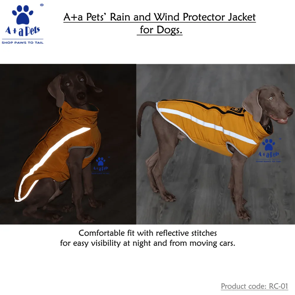 A Plus A Pets Luxurious Rain & Wind Protector Jacket for Dogs (Red)