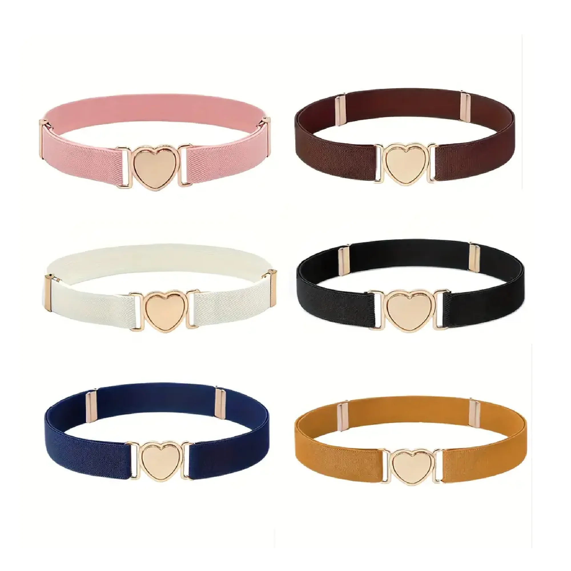 Adjustable Stretch Belt With Heart Shape Buckle, Trendy Belt, Jeans Belt With Fashion Alloy Buckle, Portable Waistband