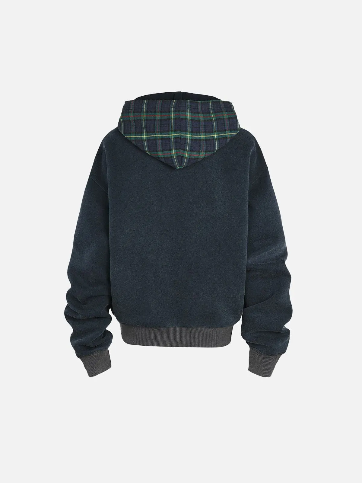 Aelfric Eden Basic Plaid Washed Zip Up Hoodie