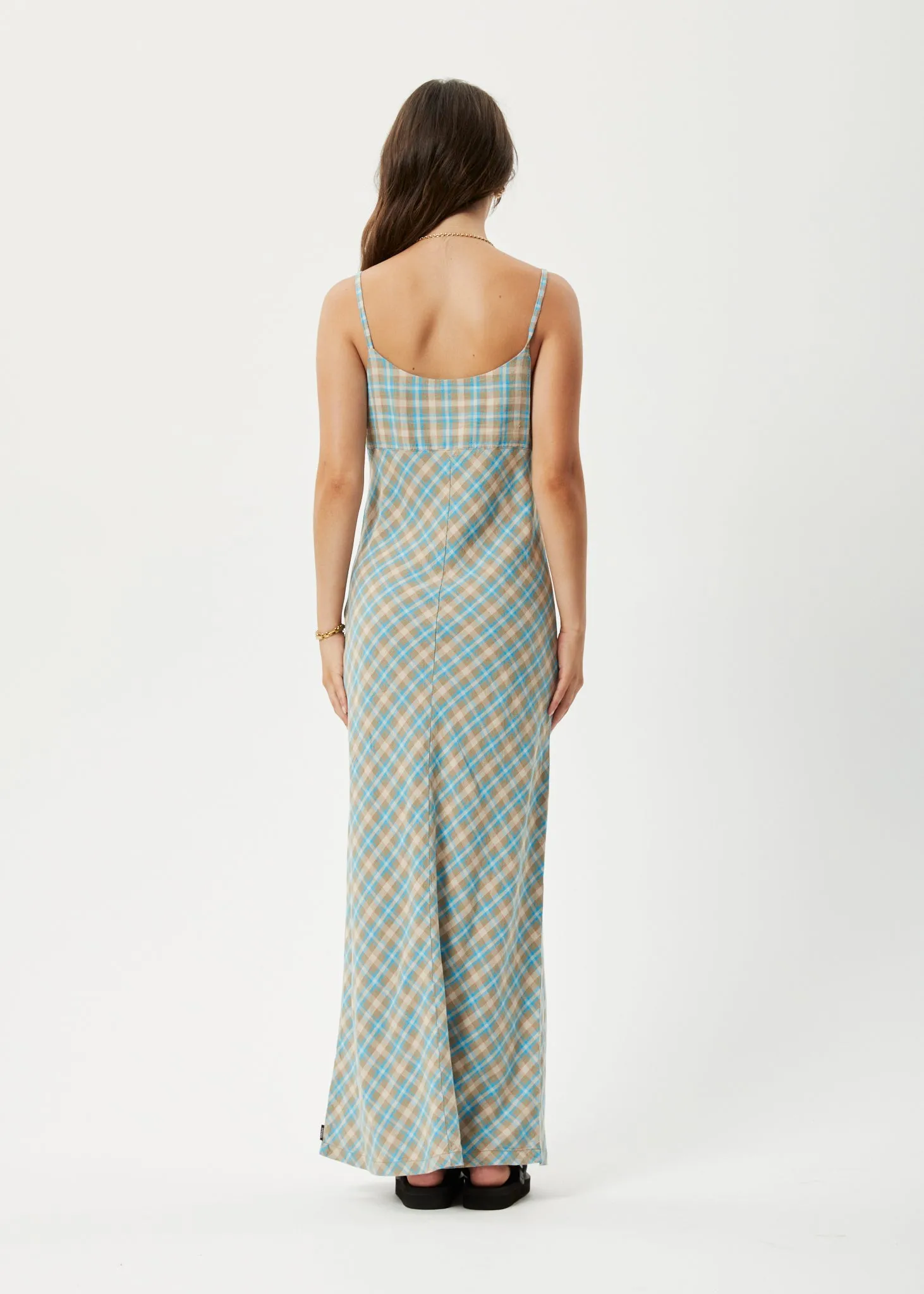 AFENDS Womens Millie - Maxi Dress - Tan Check