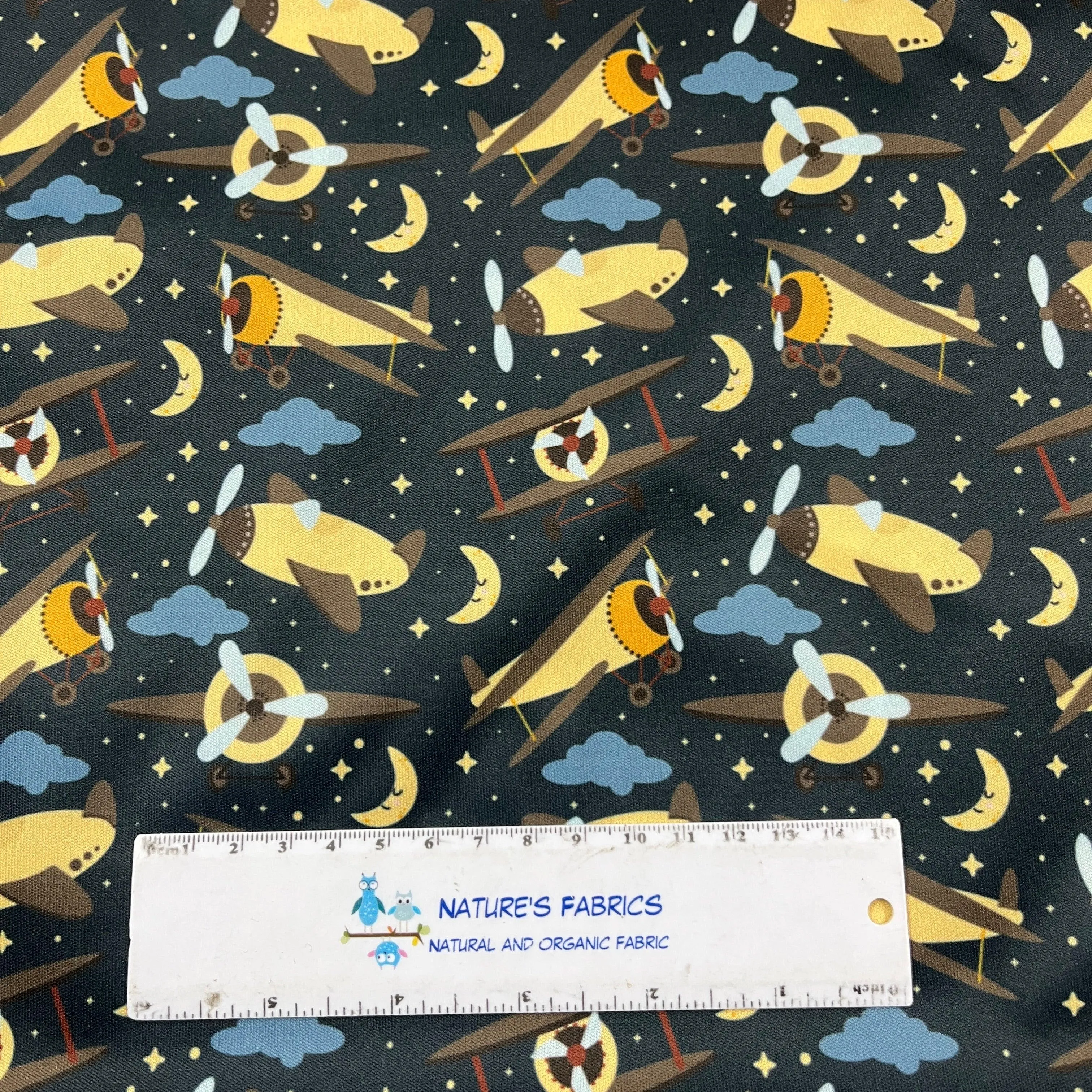 Airplanes at Night 1 mil PUL Fabric - Made in the USA