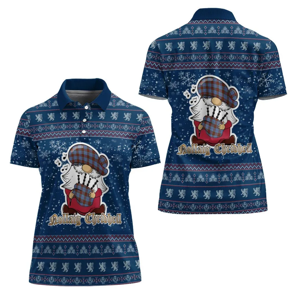 Anderson Modern Clan Christmas Family Polo Shirt with Funny Gnome Playing Bagpipes