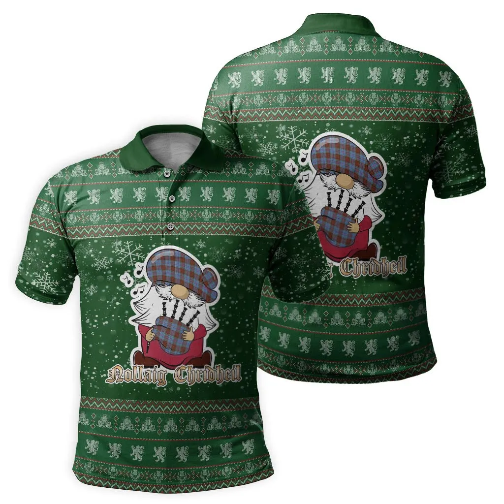 Anderson Modern Clan Christmas Family Polo Shirt with Funny Gnome Playing Bagpipes