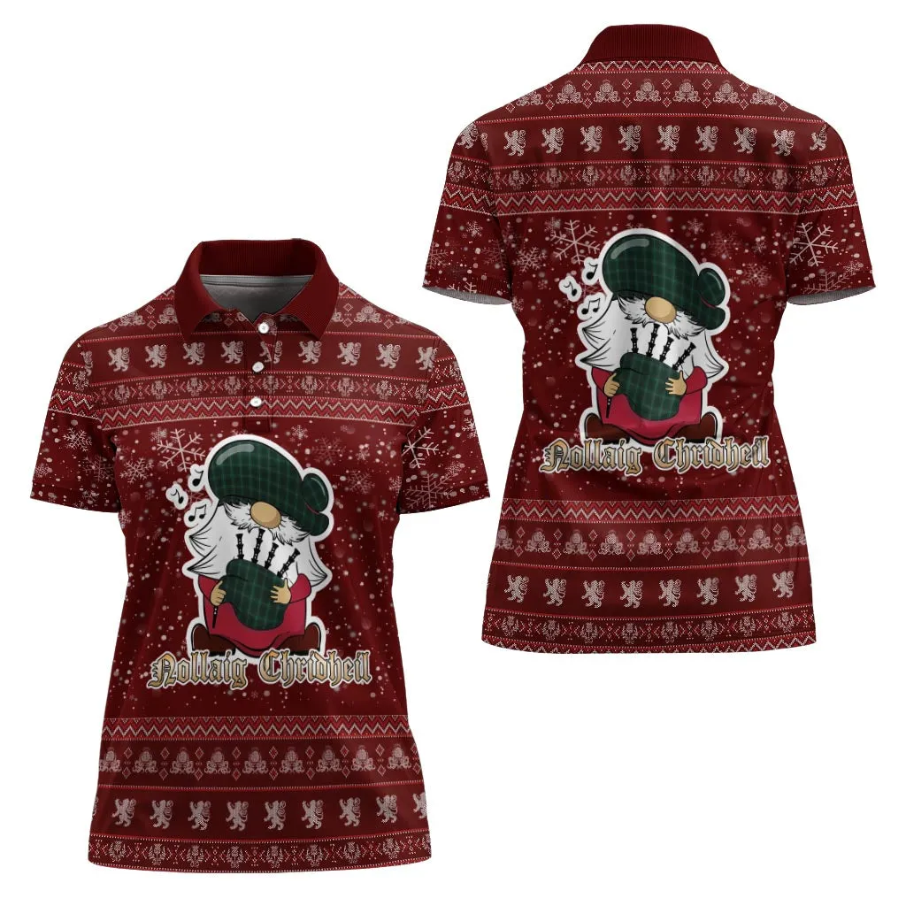 Armagh County Ireland Clan Christmas Family Polo Shirt with Funny Gnome Playing Bagpipes