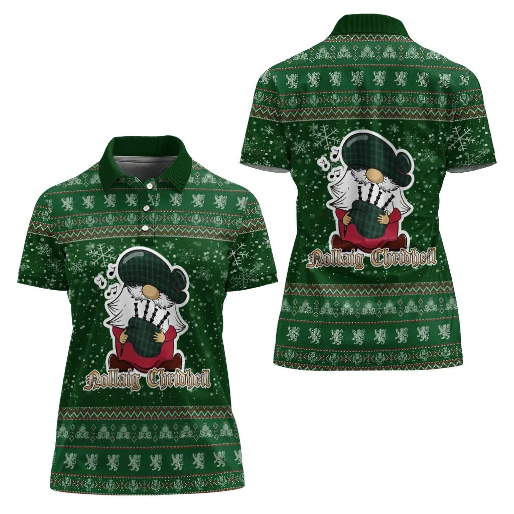 Armagh County Ireland Clan Christmas Family Polo Shirt with Funny Gnome Playing Bagpipes