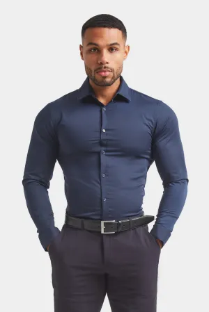 Athletic Fit Dress Shirt in Navy