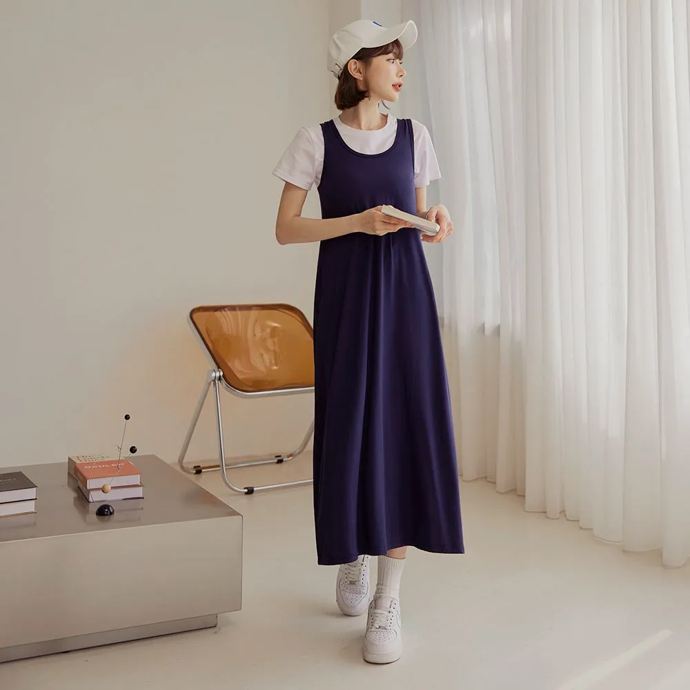 Basic Long Maxi Modal Cotton Sleeveless Tank Dress