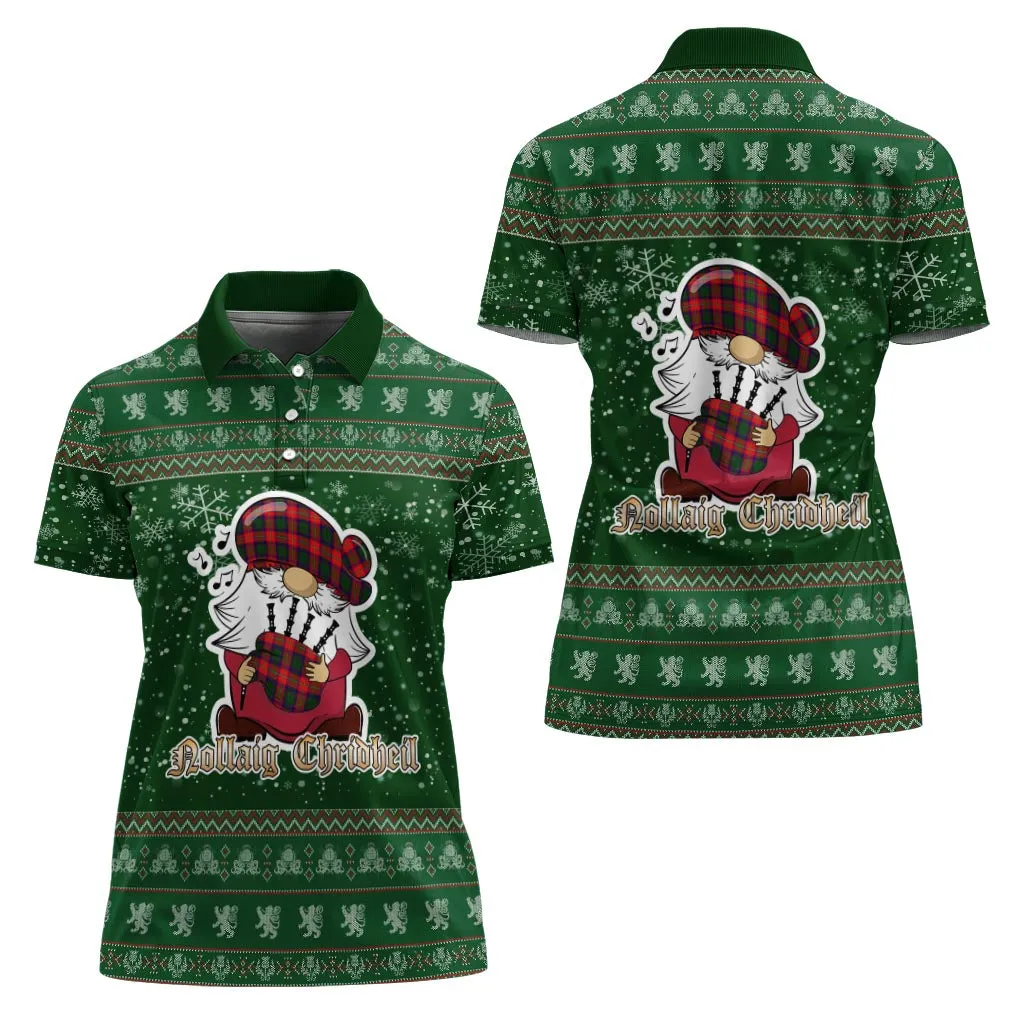 Belshes Clan Christmas Family Polo Shirt with Funny Gnome Playing Bagpipes