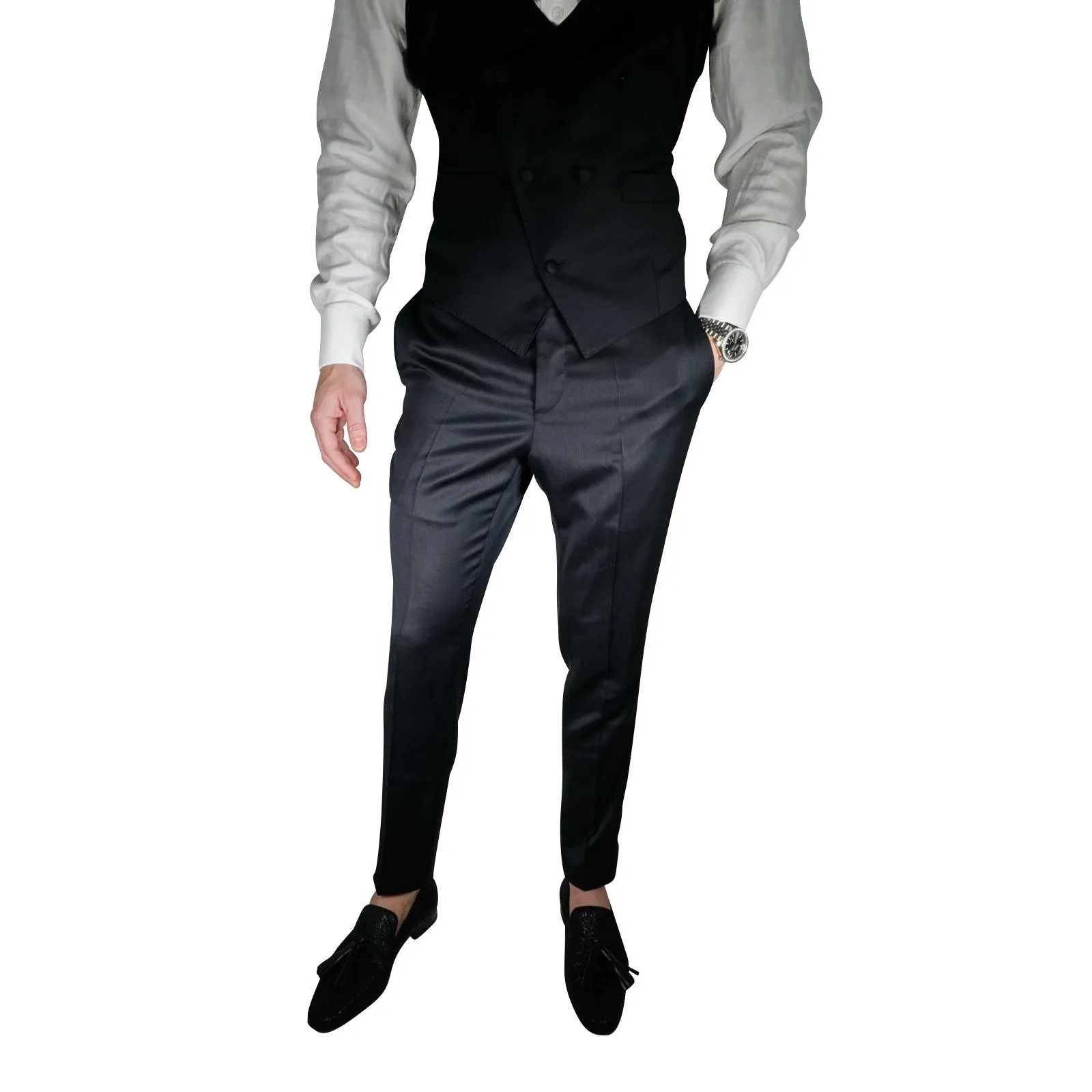 Black Tuxedo Style Trousers @ The Vault