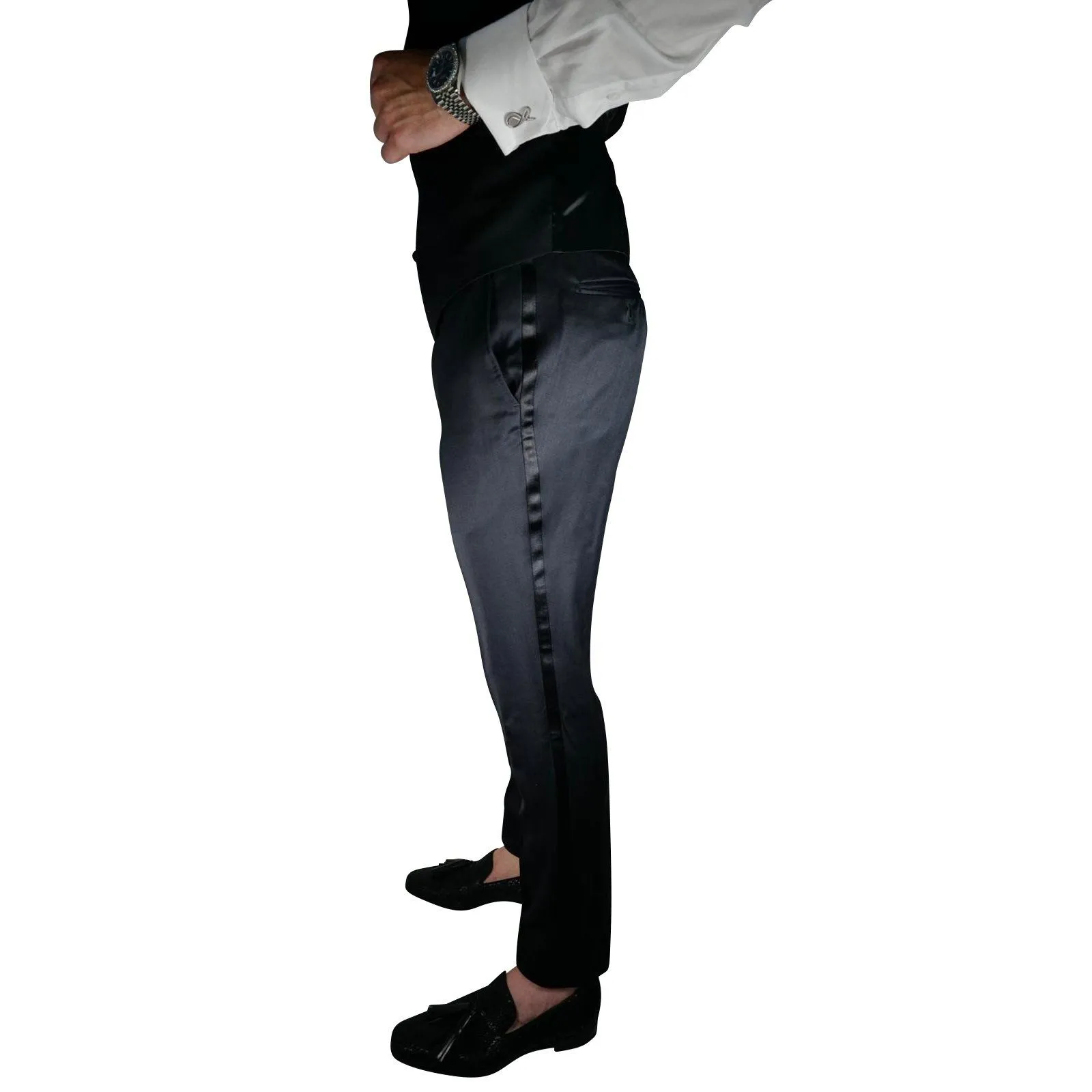 Black Tuxedo Style Trousers @ The Vault