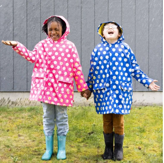 Blue Dot Emoji Raincoat