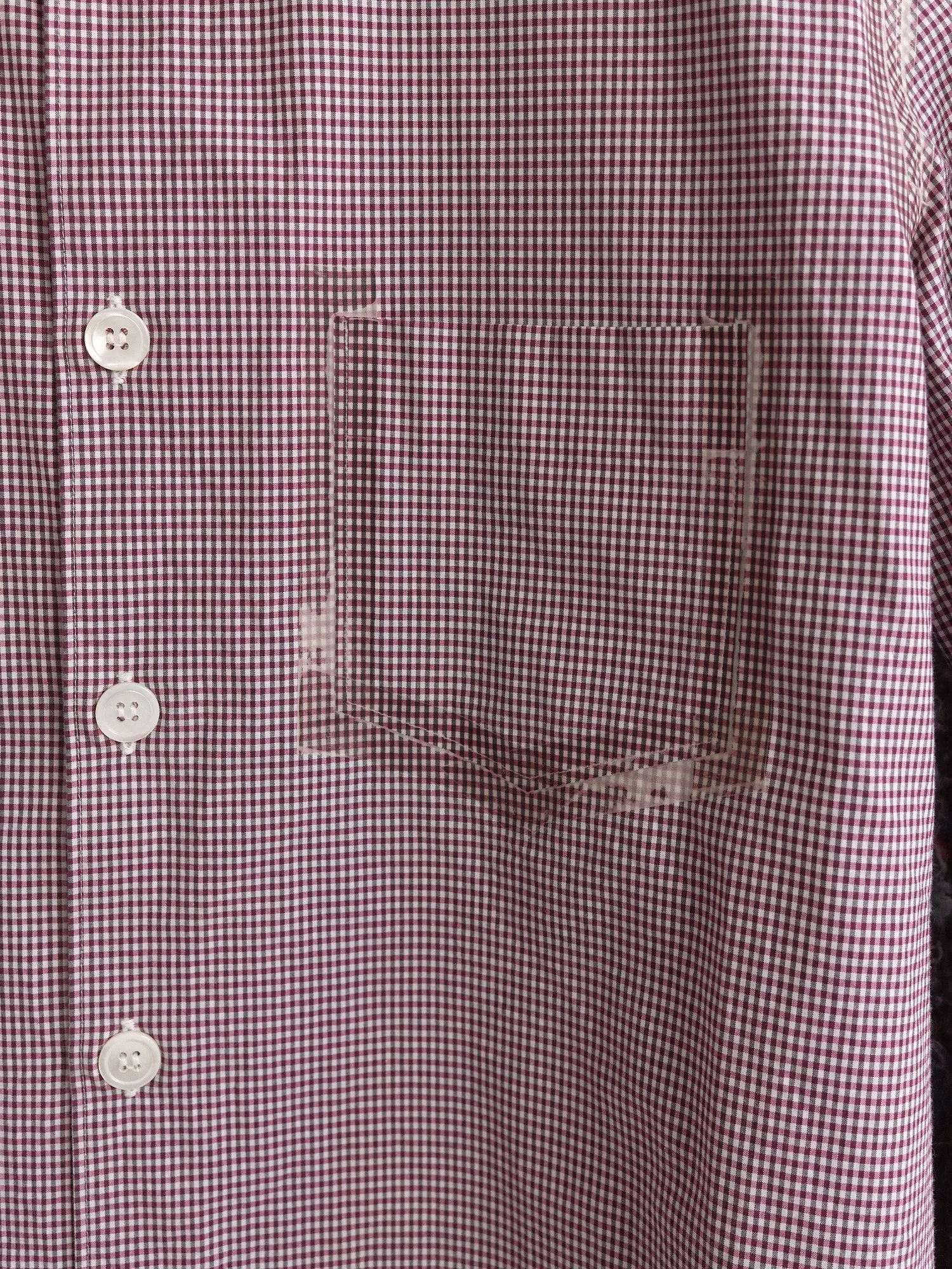 Comme des Garcons Homme 2003 purple white gingham taped seam shirt - size M