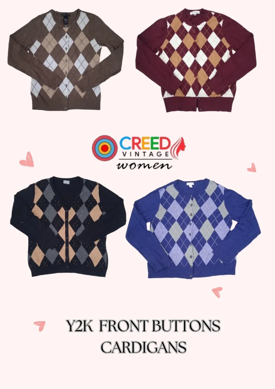 CR2842 Y2K Front Bottoms Cardigans - 20 Pcs