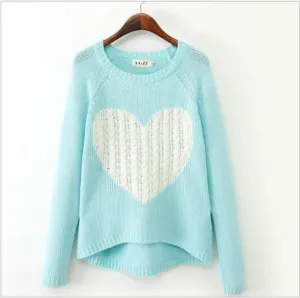 Cute sweetheart girl sweater,long sleeve sweater    S586