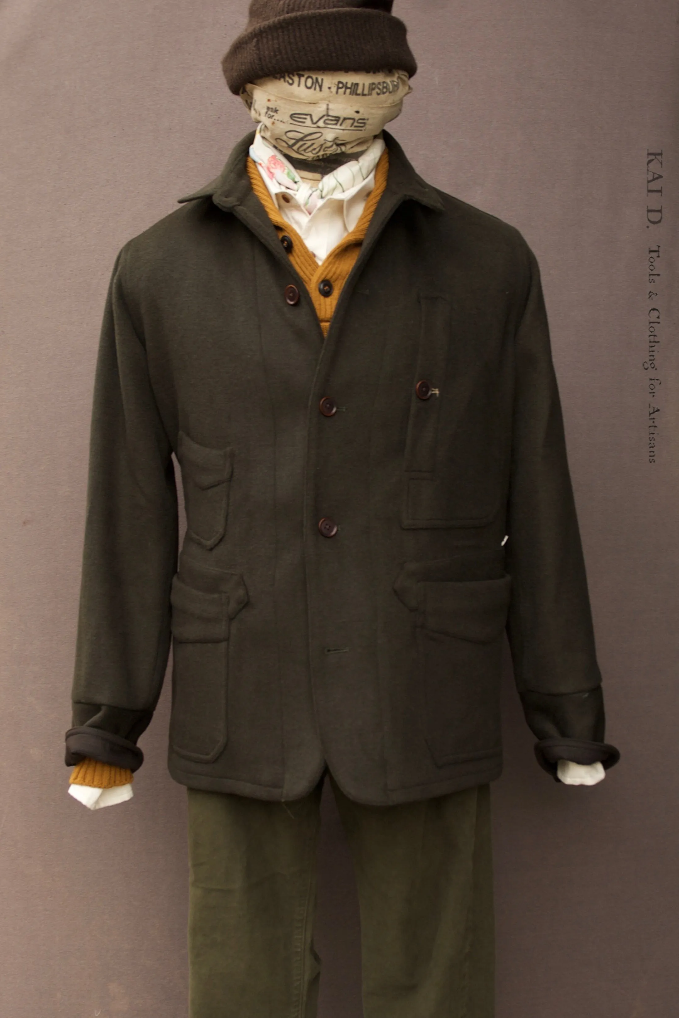 Degas Work Jacket - Wool cashmere - Deep Olive - S, M, L, XL, XXL (NO RETURN)