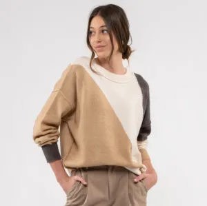 Diagonal Colorblock Sweater