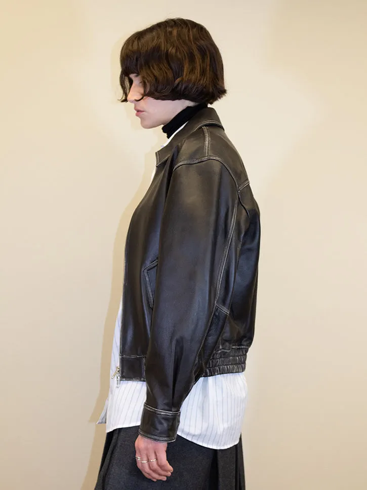 Dunst Leather Jacket, Brushed Black