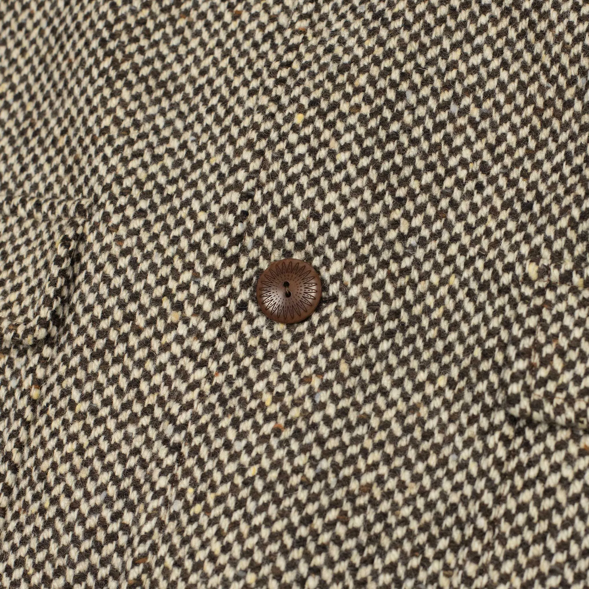 Exclusive Raglan coat in brown and cream donegal wool barleycorn