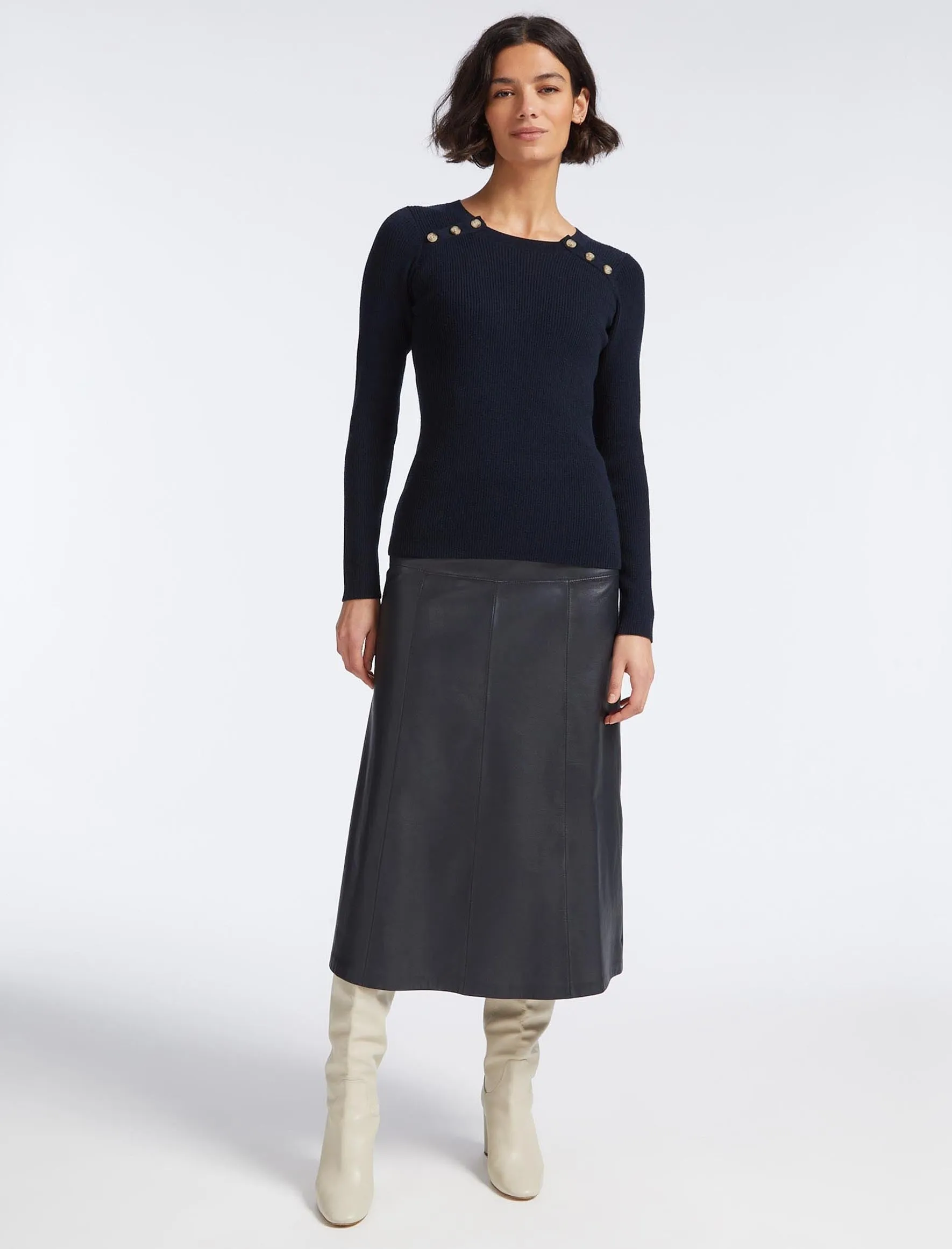 Frieda Wool Jumper - Navy