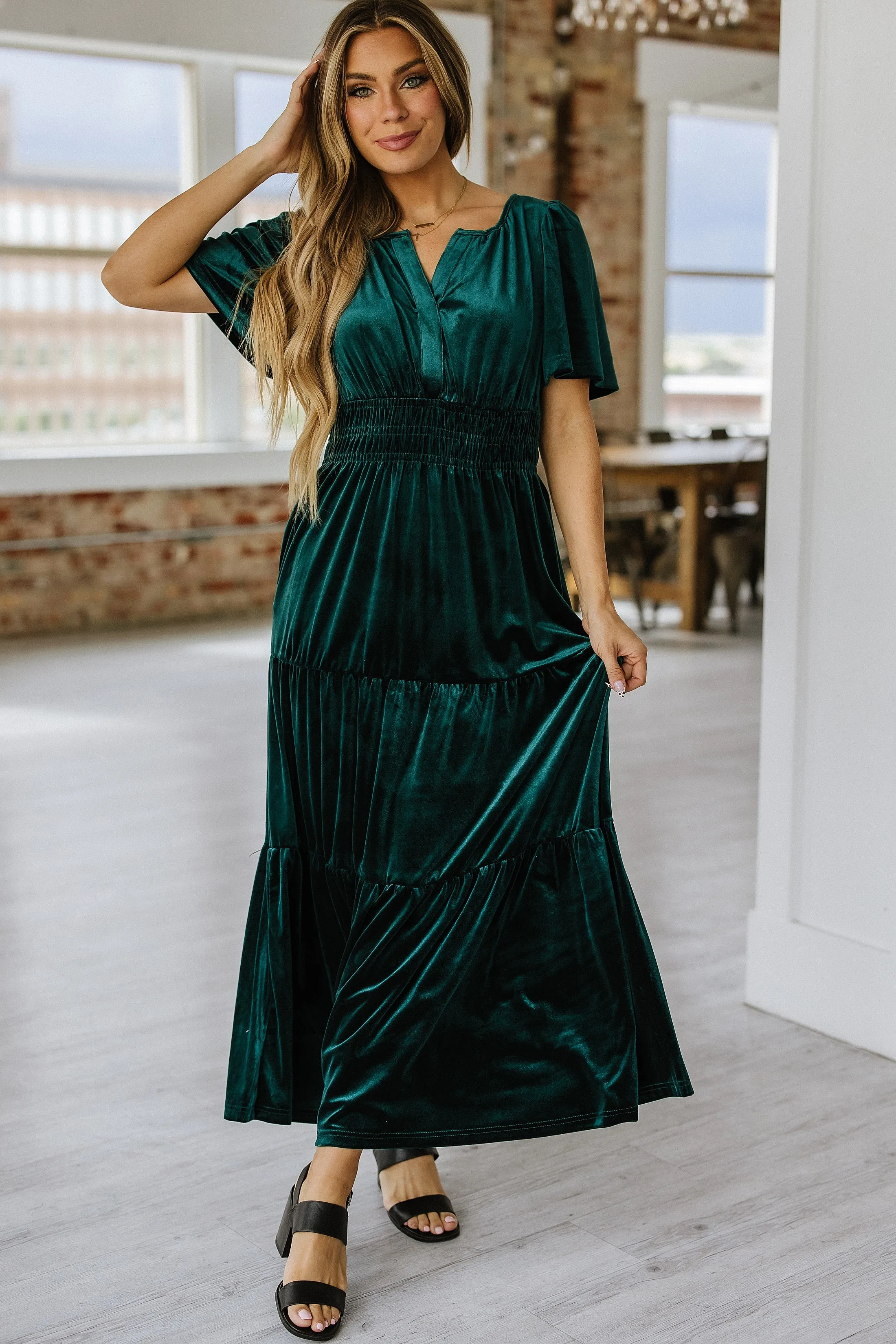 Gracie Velvet Tiered Maxi Dress | S-XL | PRE ORDER