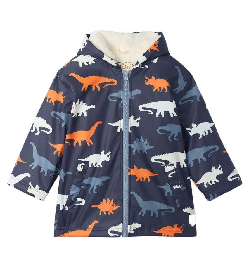 Hatley - Dino Silhouettes Colour Changing Sherpa Lined Raincoat