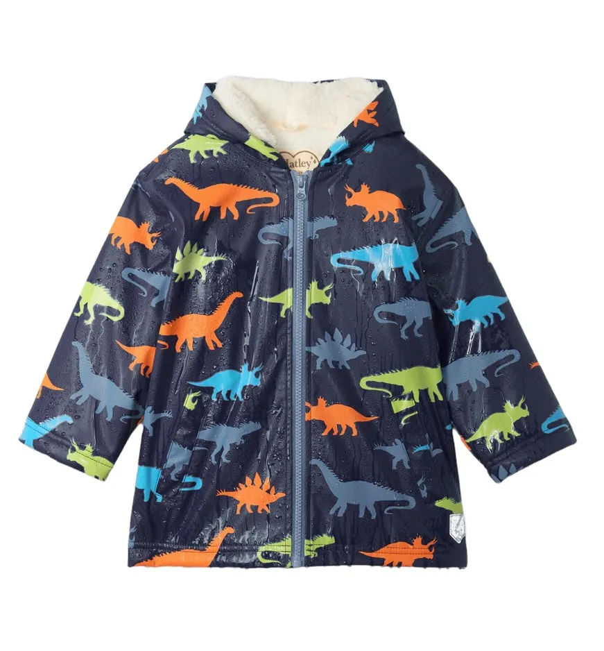 Hatley - Dino Silhouettes Colour Changing Sherpa Lined Raincoat