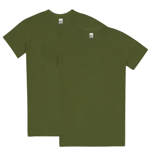 Have It Tall Classic Cotton T Shirt, OD Green 2 Pack