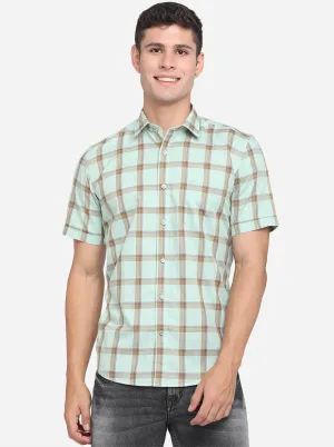 Hemlock Green Checked Slim Fit Casual Shirt | JadeBlue