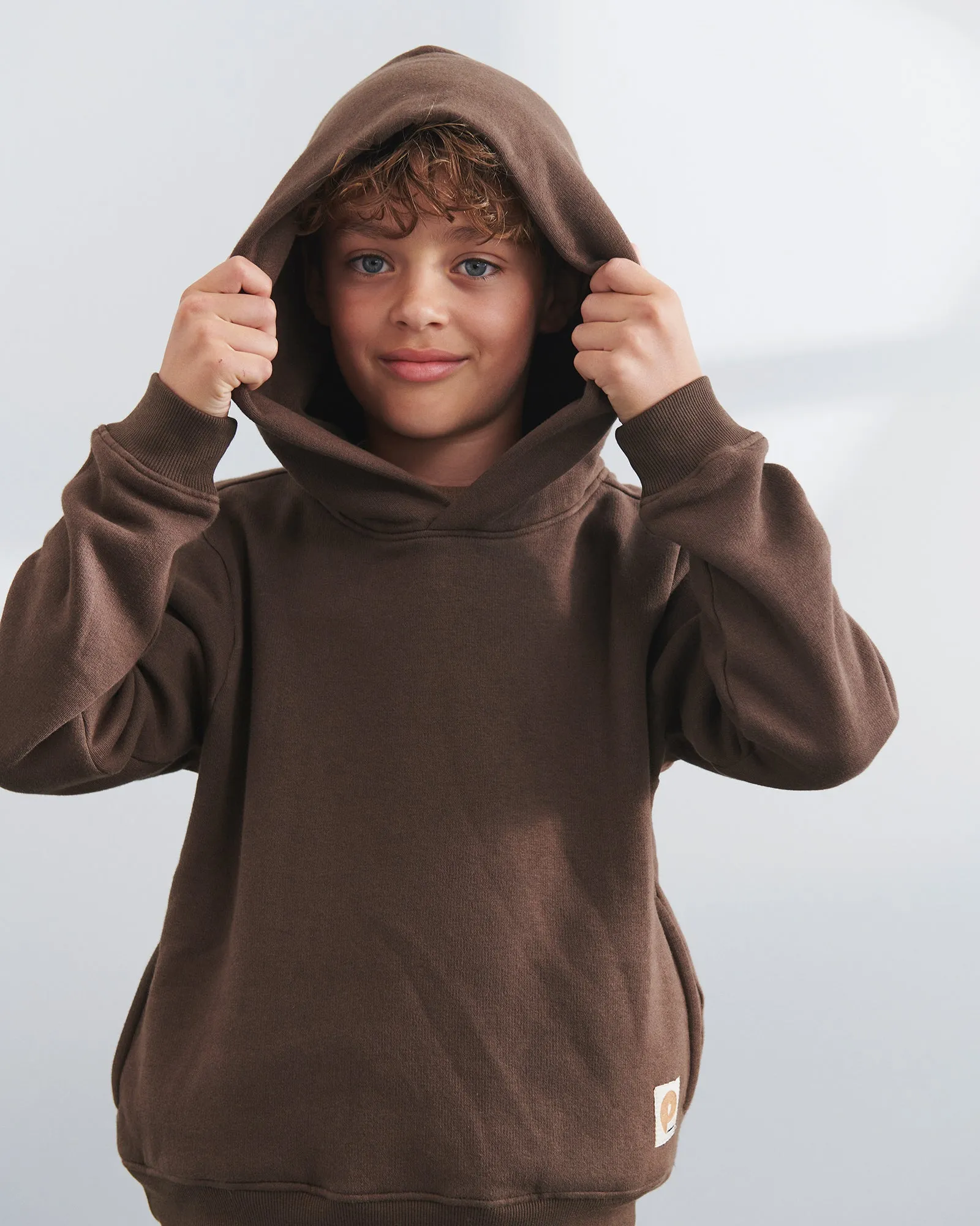 Hoodie w. Side Pocket - Tween - Dark Earth