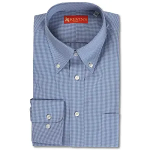 Kevin's Finest Classic Blue Gingham Long Sleeve Dress Shirt