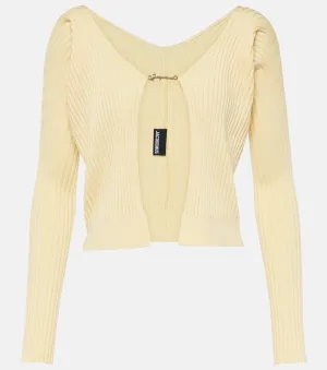 Long ribbed cardigan la maille pralù Jacquemus, yellow