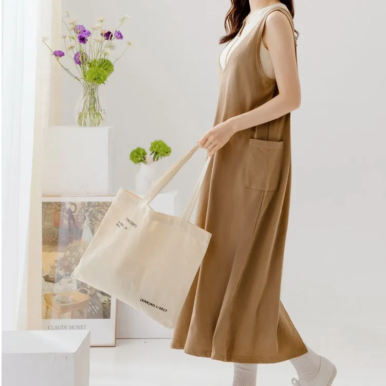 Maternity Cotton Long Maxi Sleeveless Tank Dress