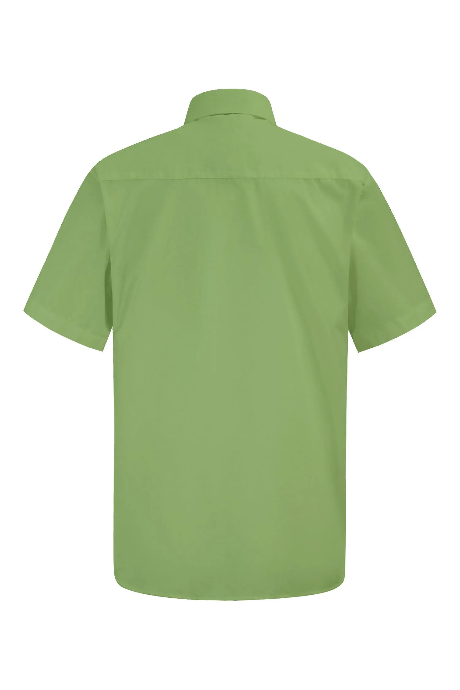 Men's Regular Fit Short Sleeve Solid Color Dress Shirts (Apple Green)