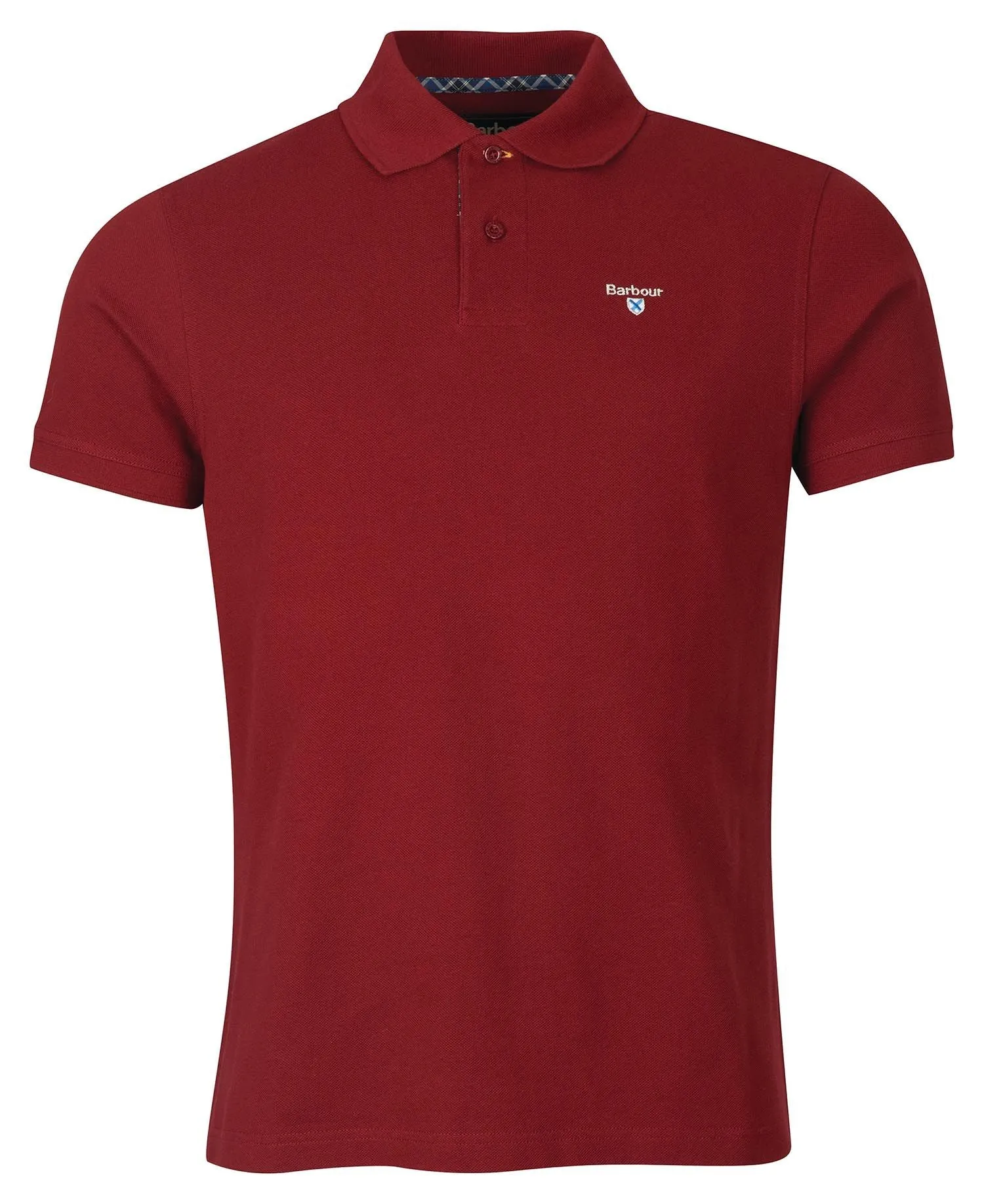 Men's Tartan Pique Polo - Wine