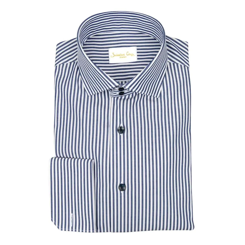 Navy Awning Poplin Dress Shirt