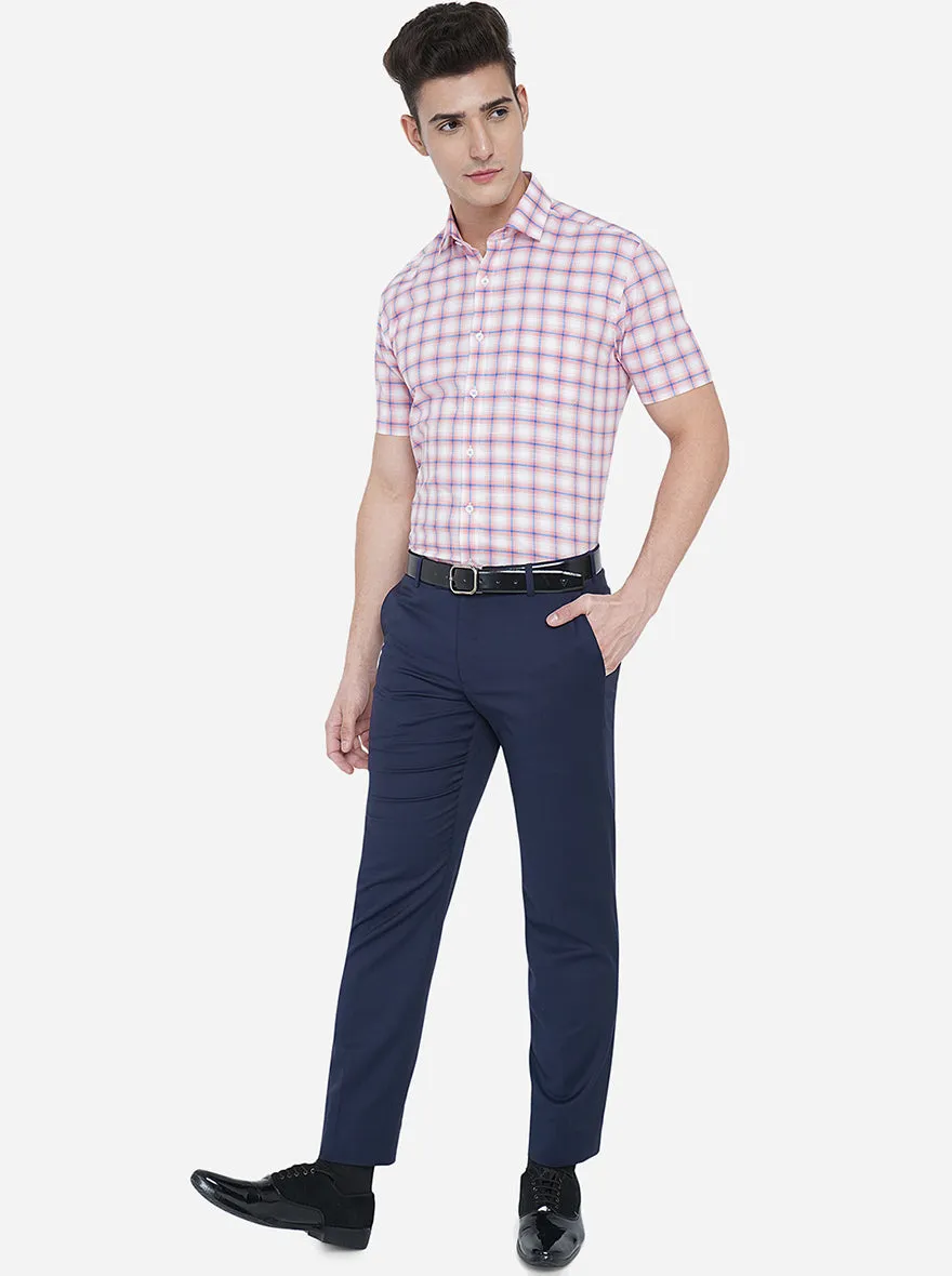 Orange Checked Regular Fit Formal Shirt | JadeBlue