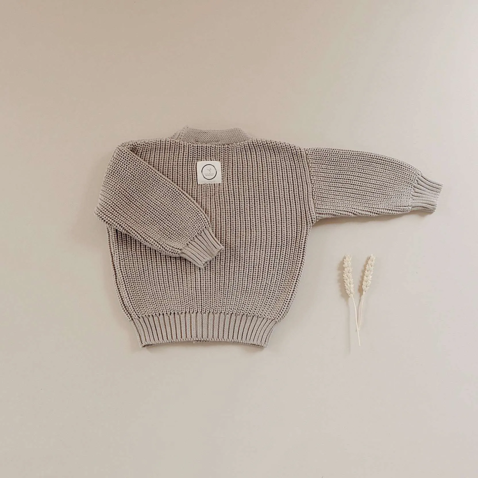 Organic Knit Cardigan - Caramel