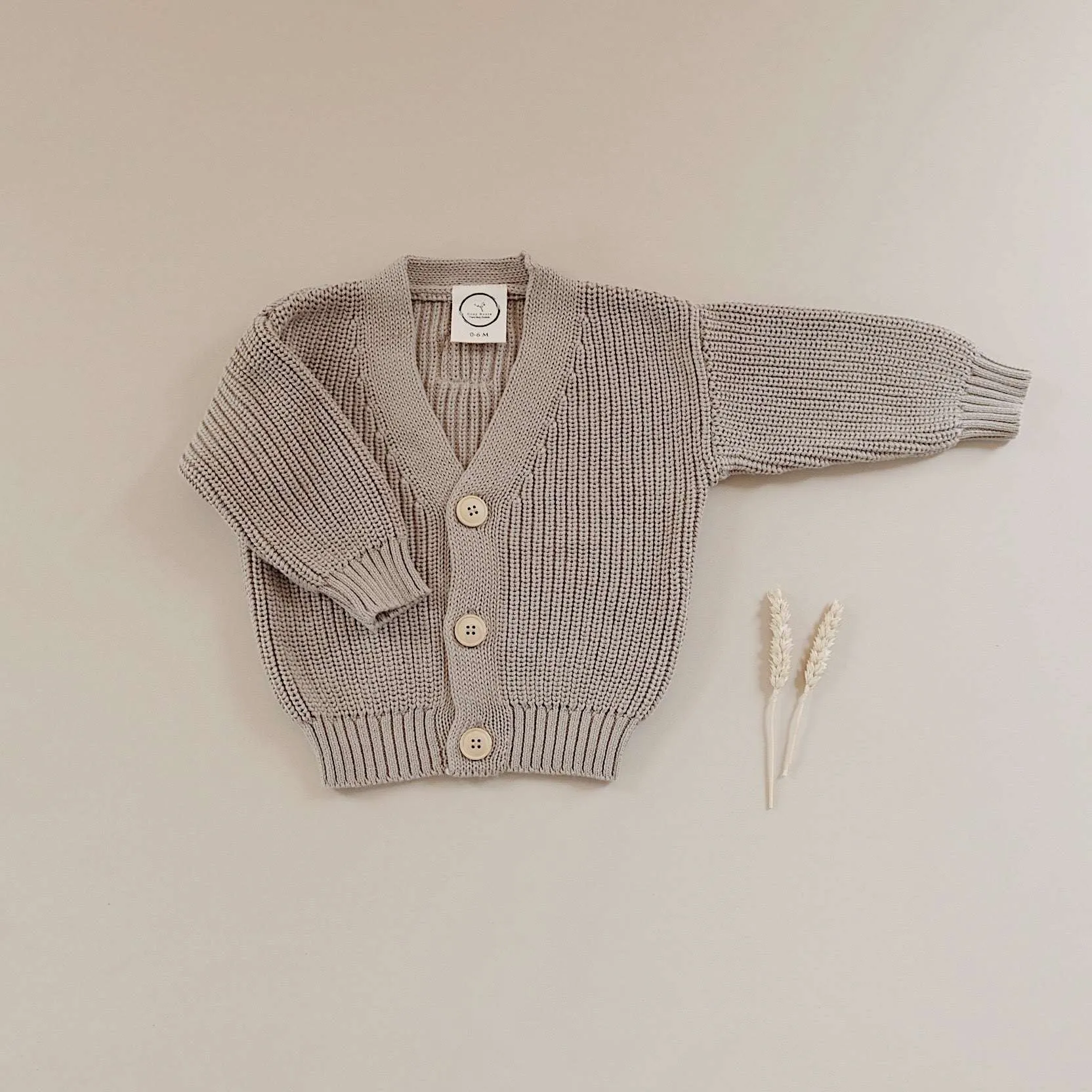 Organic Knit Cardigan - Caramel