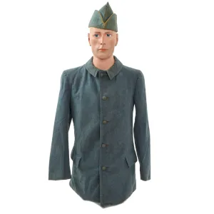 Original French WWI Horizon Blue Combat Tunic and Garrison Cover