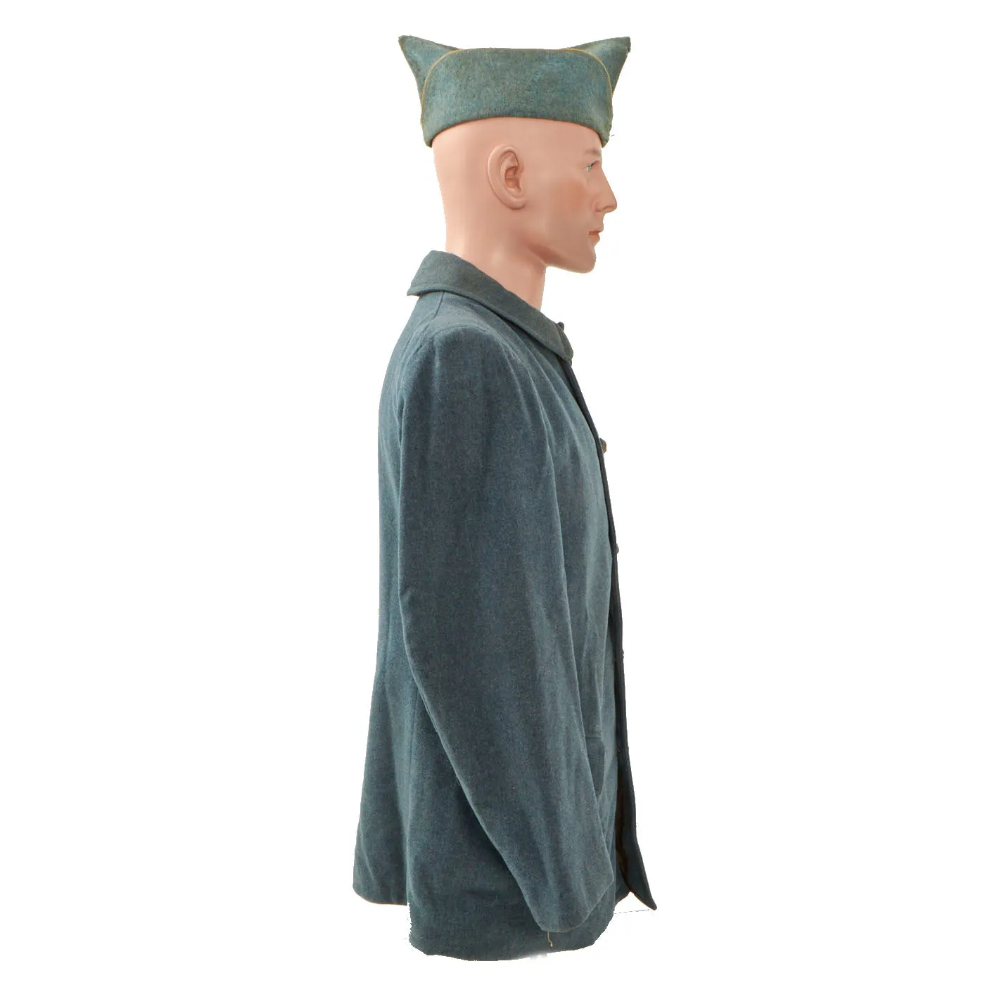 Original French WWI Horizon Blue Combat Tunic and Garrison Cover