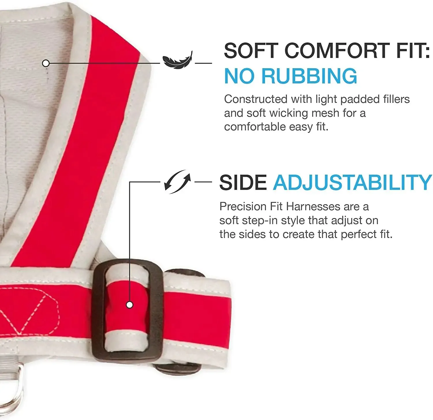 Precision Fit™ Step In Dog Harness Adjustable Nylon - 3 LBS to 40 LBS