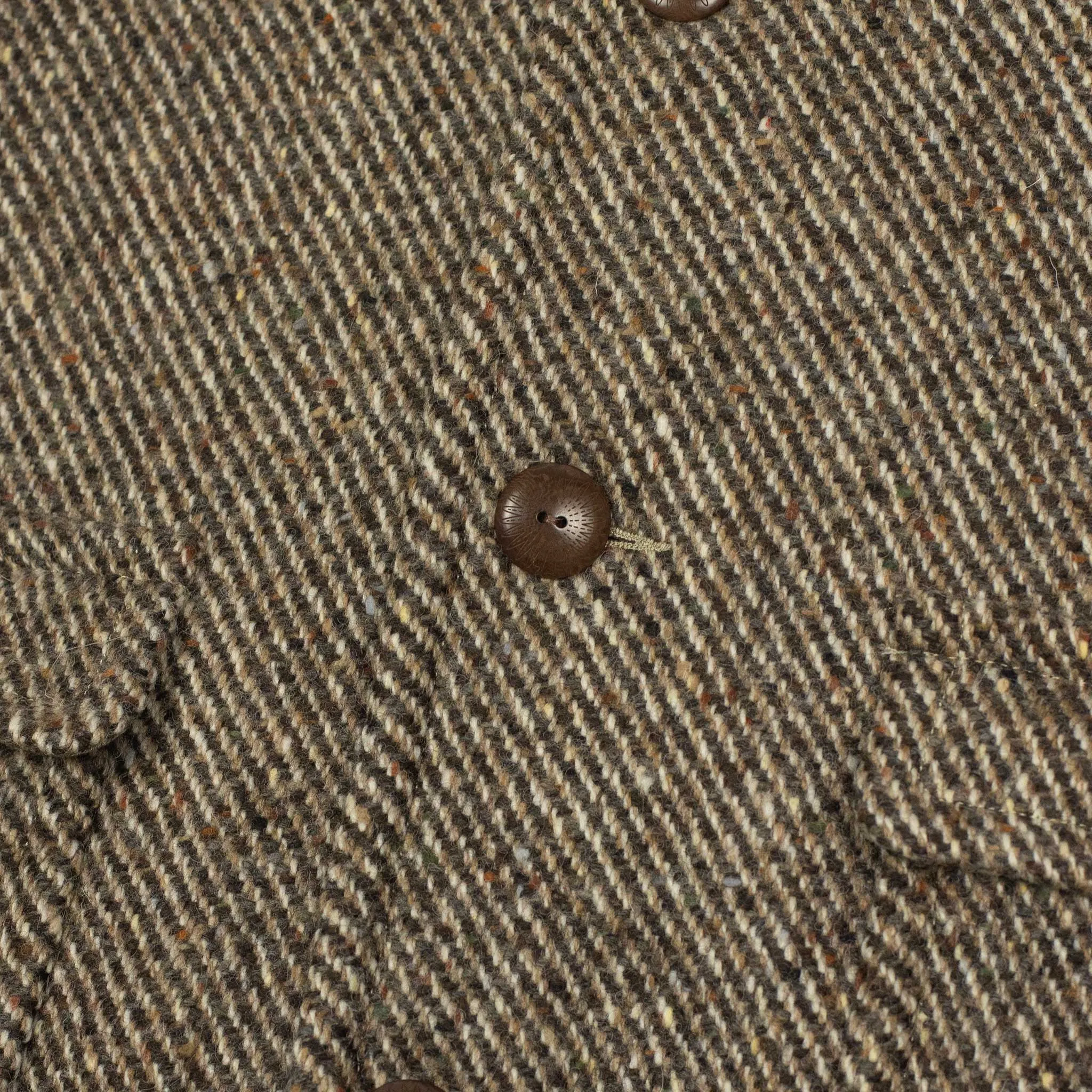 Raglan coat in brown and cream donegal tweed wool twill