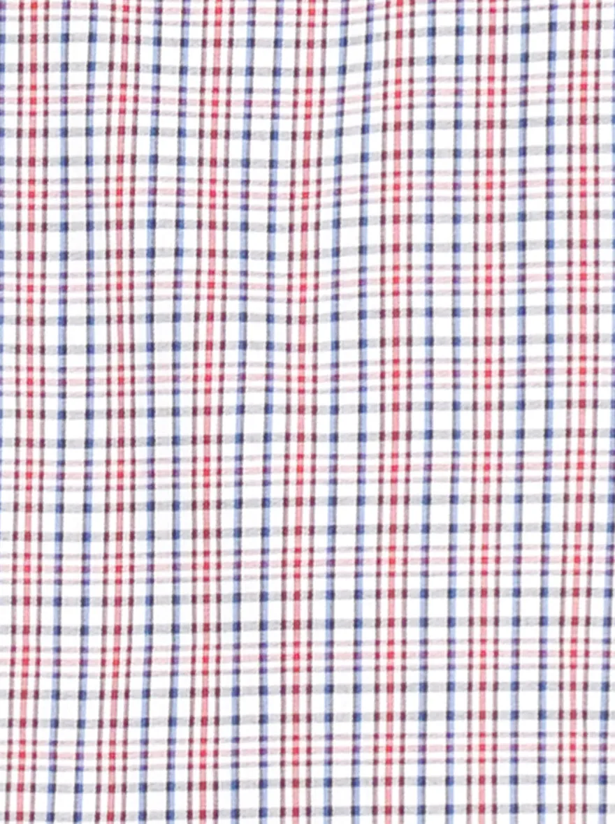 Red & Blue Checked Smart Fit Casual Shirt | Greenfibre