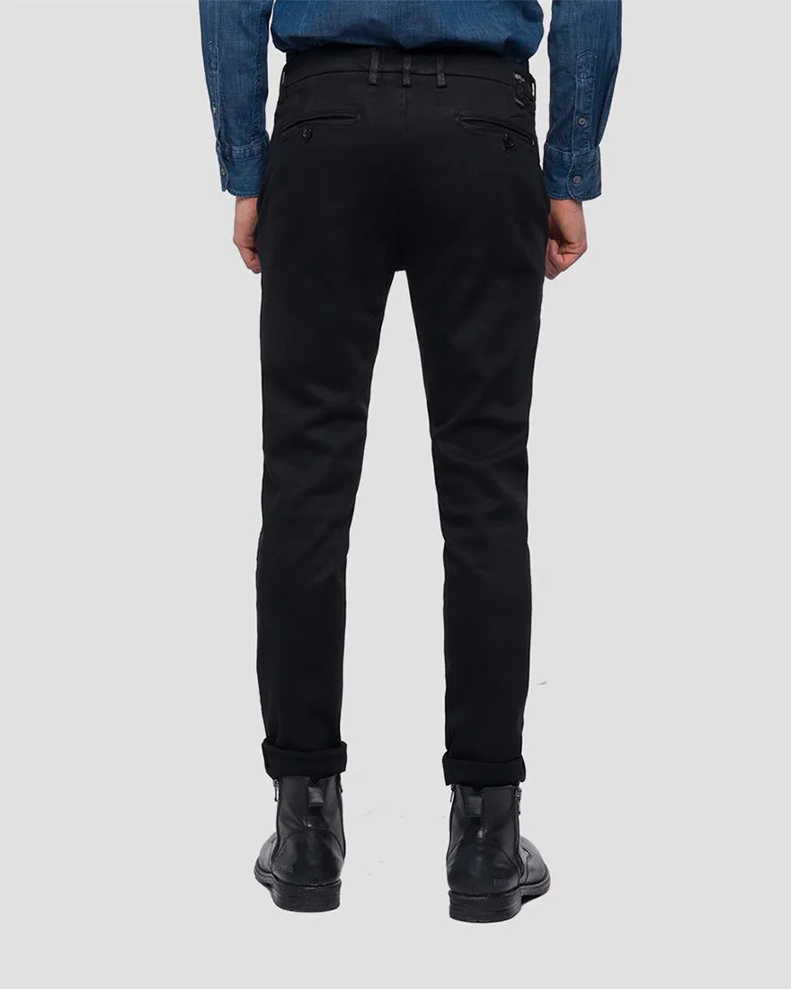 REPLAY R83669627L BLACK ZEUMAR CHINOS