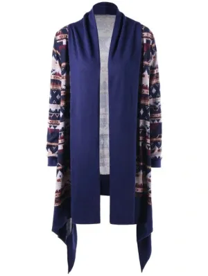 Romantic Print Drape Cardigan