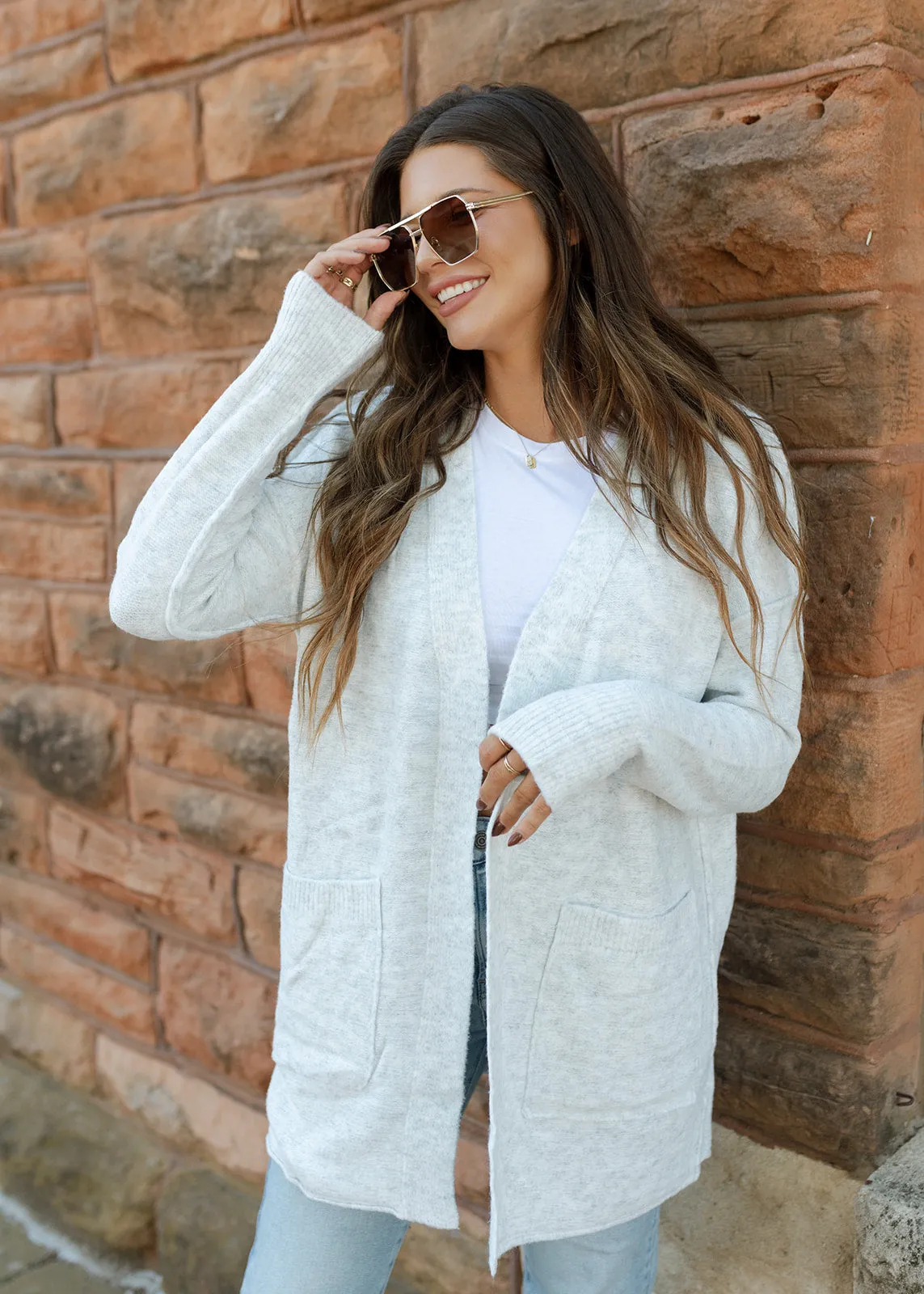 Silver Outline & Ribbed Soft Cardigan