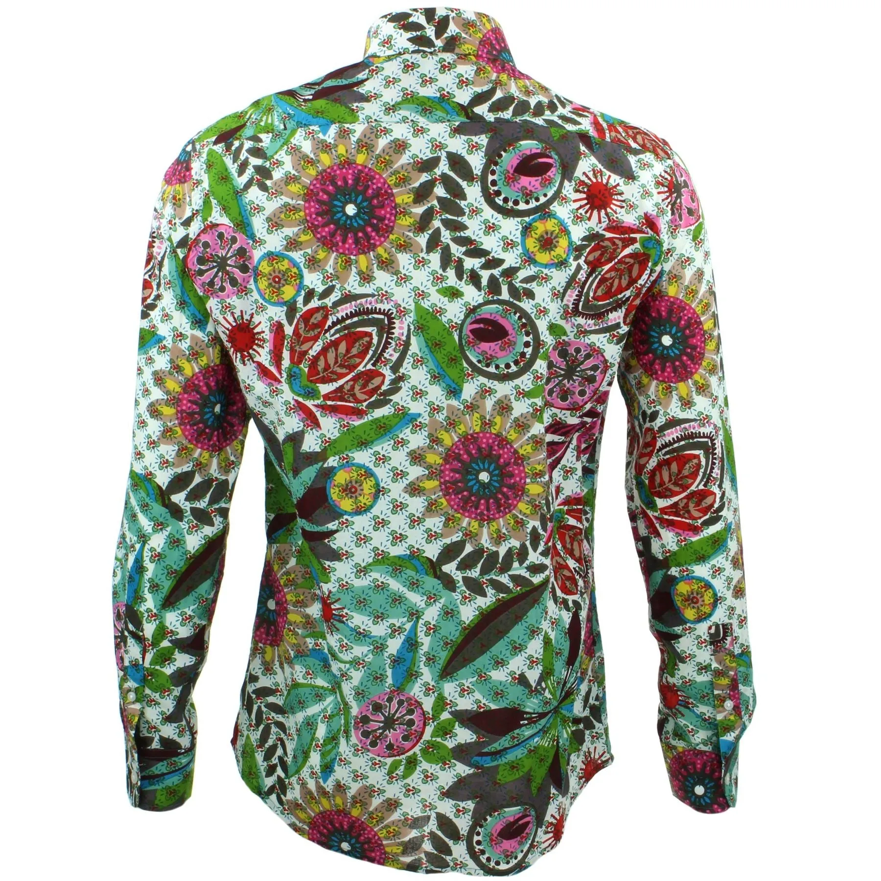 Slim Fit Long Sleeve Shirt - Transparent Floral