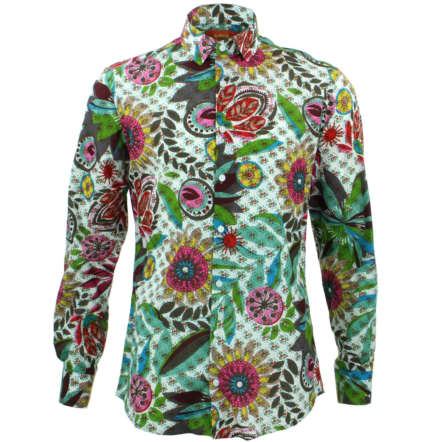 Slim Fit Long Sleeve Shirt - Transparent Floral