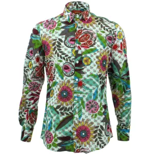 Slim Fit Long Sleeve Shirt - Transparent Floral