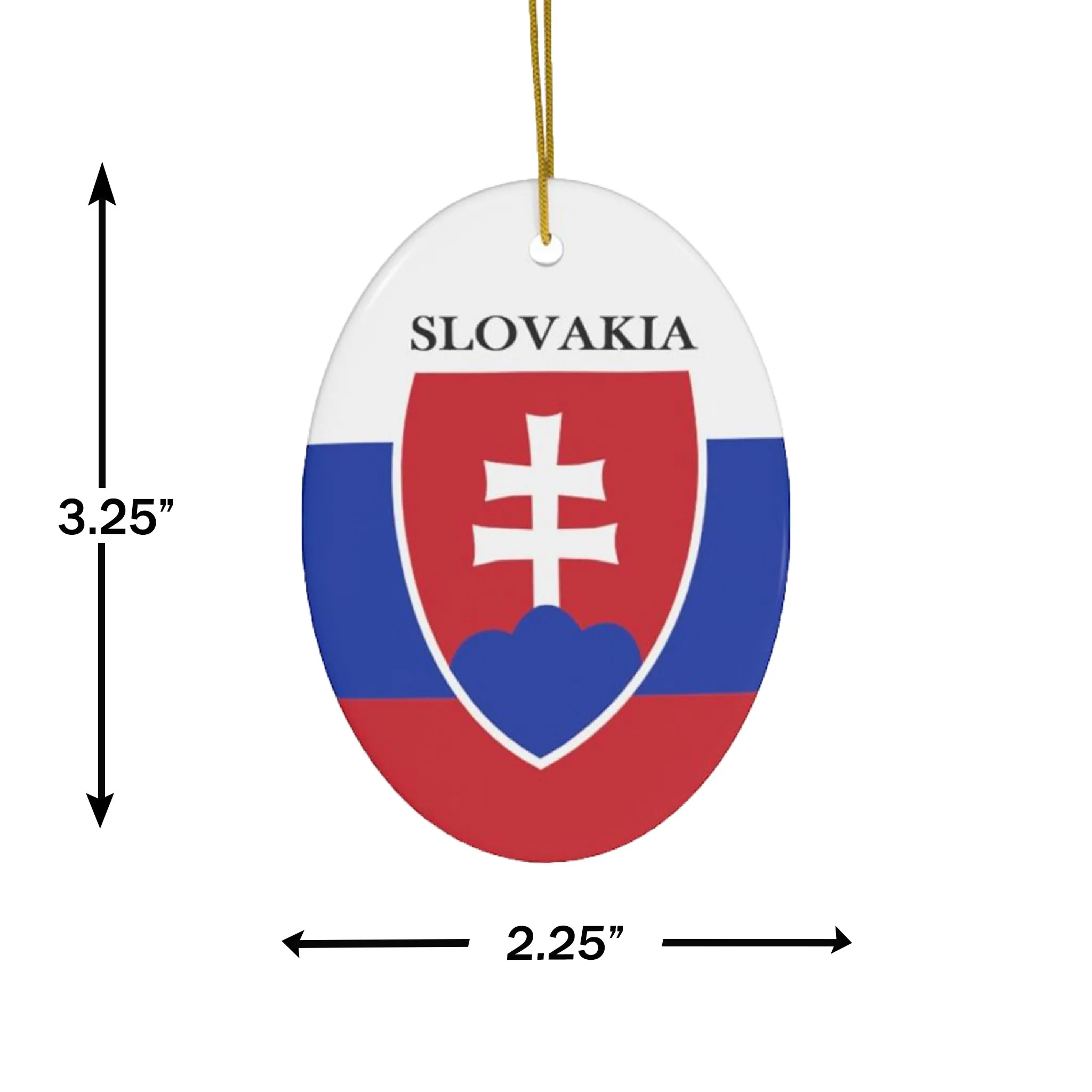 Slovakia Coat of Arms Crest Ceramic Ornament by Nature's Glow